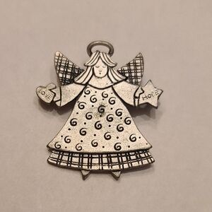 Tanya Creations Pewter Christmas Angel Brooch Pin